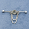 Cor clara da prata de Crystal Industrial Piercing Dangle Jewelry 14G 38mm